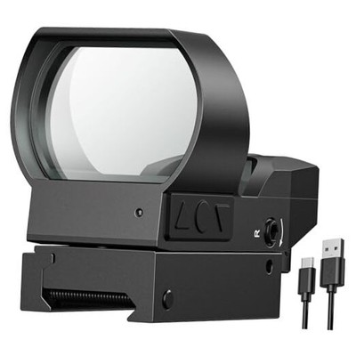  Rechargeable Motion Awake Multiple Reticle Red Green Dot Sight, 40mm (1.6'') 