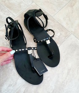 black ankle strap sandals