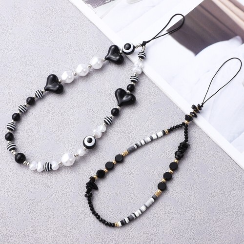 2 Pcs Decorations Hanging Chains Hearts Beads Universal Phone Lanyards - Zdjęcie 2 z 12