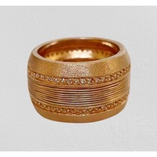 Vintage Sterling Silver 925 Rose Gold Vermeil CZ Unisex Ring