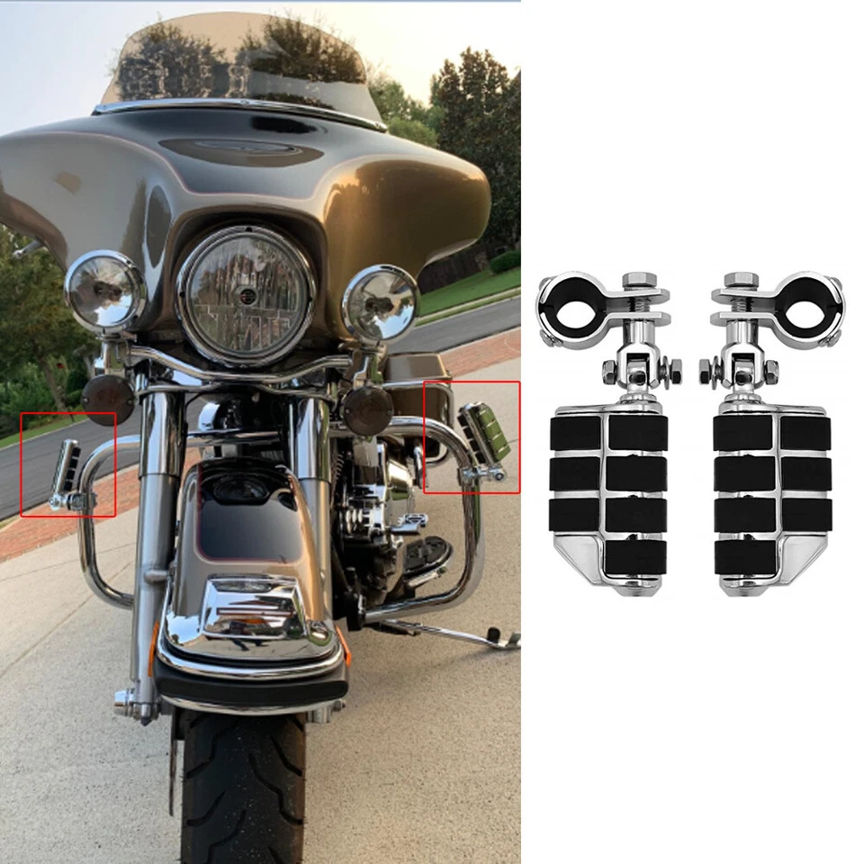 Clavijas de carretera de 1" 1-1/4" abrazaderas de reposapiés para Honda Goldwing 1000 1200 Foto 2 de 4