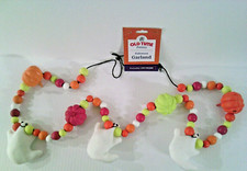 NEW HALLOWEEN GHOST PUMPKIN BEAD GARLAND 6 FT FREE SHIP
