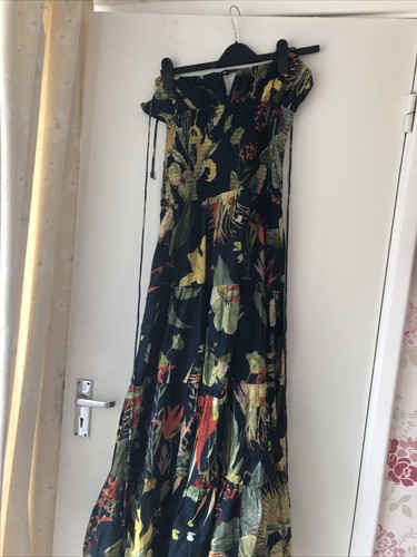 Anthropologie Smocked Drop-Waist Tiered Maxi Dress BOTANICAL SIZE S BNWT - Picture 10 of 23