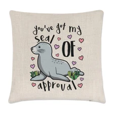 You've Got My Seal Of Approval Linen Cushion Cover Pillow - Funny Valentines Day