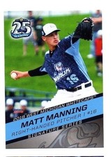 Matt Manning 2018 West Michigan Whitecaps team set card Detroit Tigers