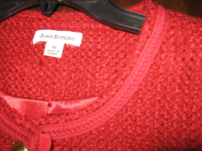 Veste Cintrée Joan Rivers Rouge - Taille L, Manches Longues, Travail, Occasion Très Bon état