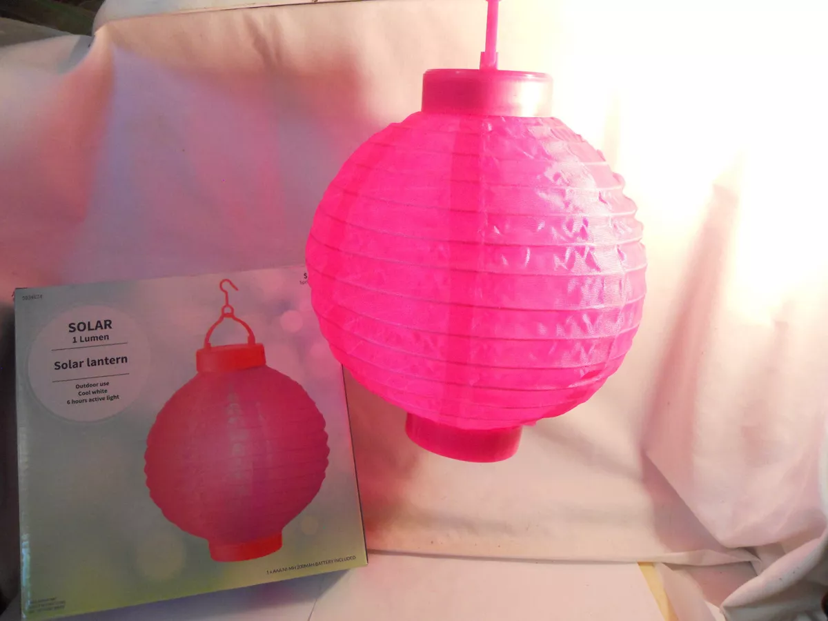 Barbie PINK SOLAR LANTERN Outdoor Battery included 7.9
