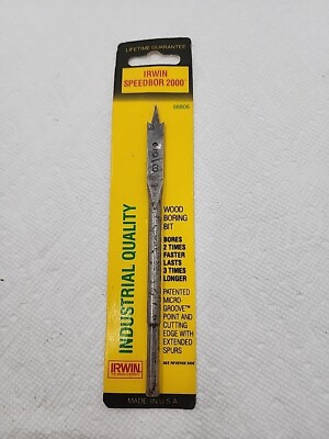Irwin Speedbor 2000 Wood Boring Bit 1/4'' Industrial Quality # 88804 Made In USA