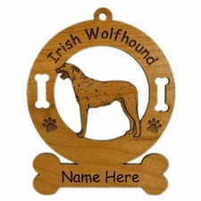 Irish Wolfhound Standing Dog Ornament Personalized With Your Dogs Name 3390