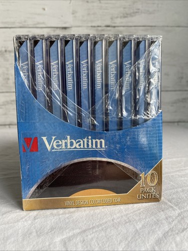 Verbatim Digital Vinyl CD-R, 5 Color, 10 Pack w Jewel Cases 700MB, 80 Minute NEW - Photo 2/4