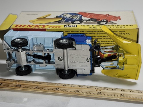 Vtg Dinky Toys 439 Ford D 800 COE Dump Truck w/ Snow Plow c.1970 LNOB - Picture 5 of 9