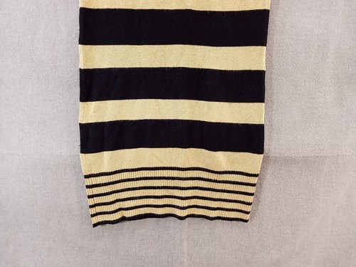 Love Change sweater Women junior S tan black Stripe round neck Short Sleeve - Picture 15 of 17