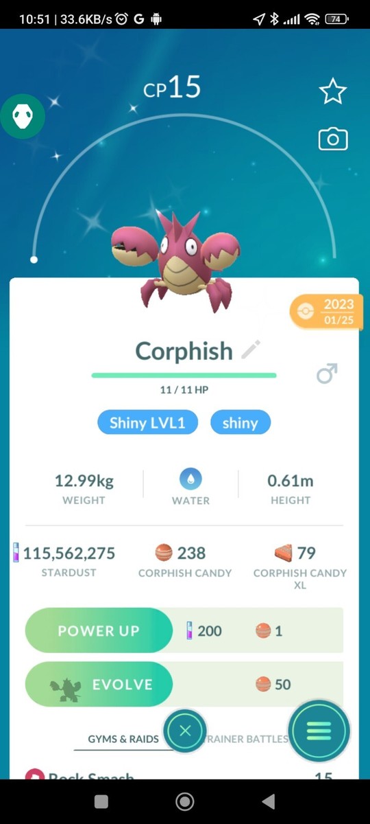 Pokémon🔄Trade🔄Go Shiny Corphish