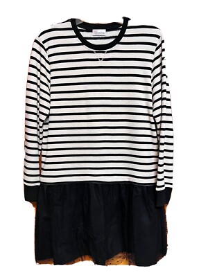 red valentino t shirt dress Red Valentino Tulle-overlay T-shirt Dress In Black