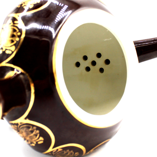 Vintage Hall China Mahogany Albany 0227 Brown Ceramic Pottery Teapot with Lid - Imagen 9 de 10