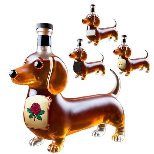 Dackel Whisky Flasche - 3D Geformte Glasflasche In Hundeform