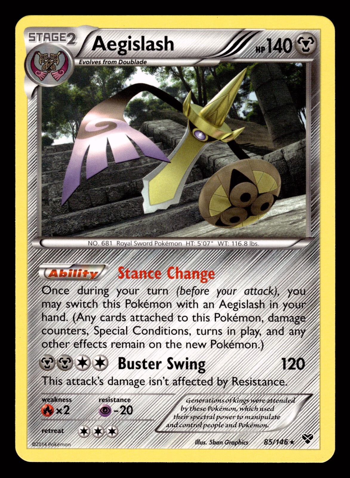 Pokemon Aegislash 85/146 X&Y: Base Set Rare Card