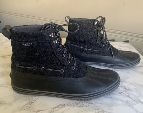 Huntington Black Wool Duck Boots Size 