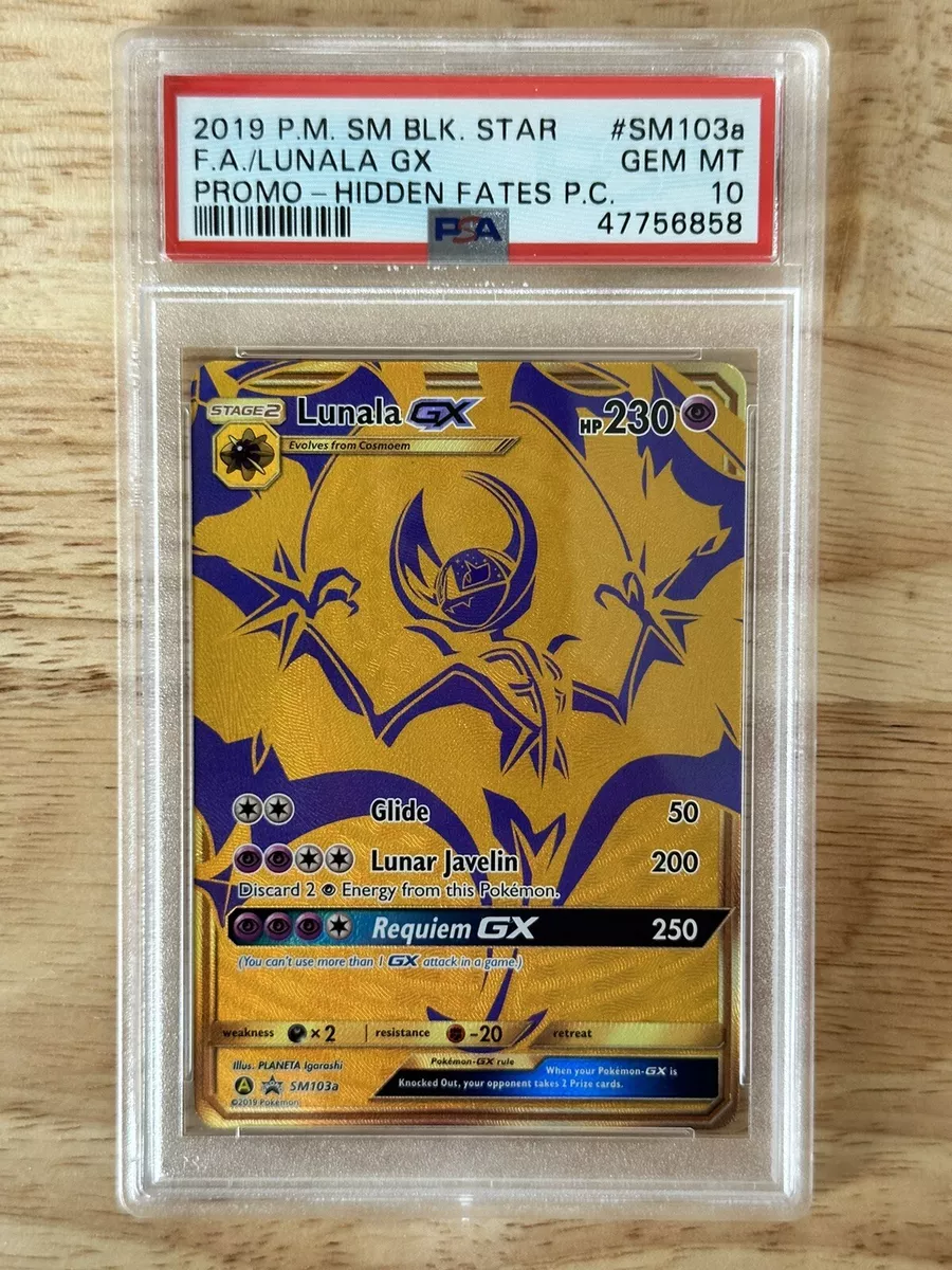 PSA 10 GEM MINT Lunala GX SM103a Hidden Fates Full Art