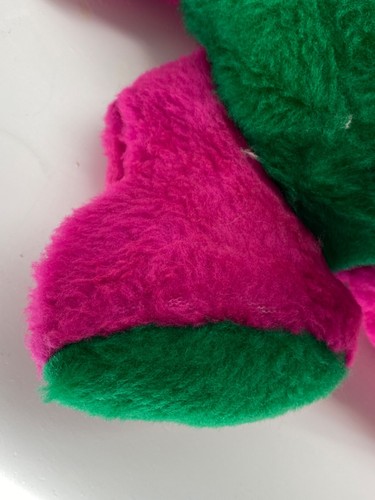 Vintage White Mouth Barney Plush Purple Dinosaur Green Feet No Spots 23” RARE - Picture 18 of 19
