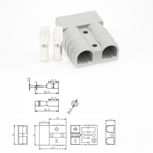 10x 50A 600V FOR Anderson Style Plug Connectors 6AWG AC/DC Power Tool - Afbeelding 7 van 7
