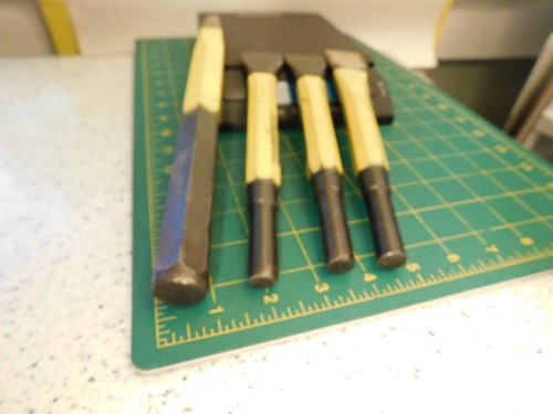 4-Vtg. Mason Cold Chisels Power Hammer Water Draw Iron City,Delaware,Pittsburgh - Picture 4 of 14