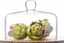 Clear Glass Dome Only Handle Lid Cover for Cake Cheese Kitchen H16 x D19.5cm
