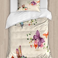 Schmetterling Bettwäsche Set Blumen Strauss Natur