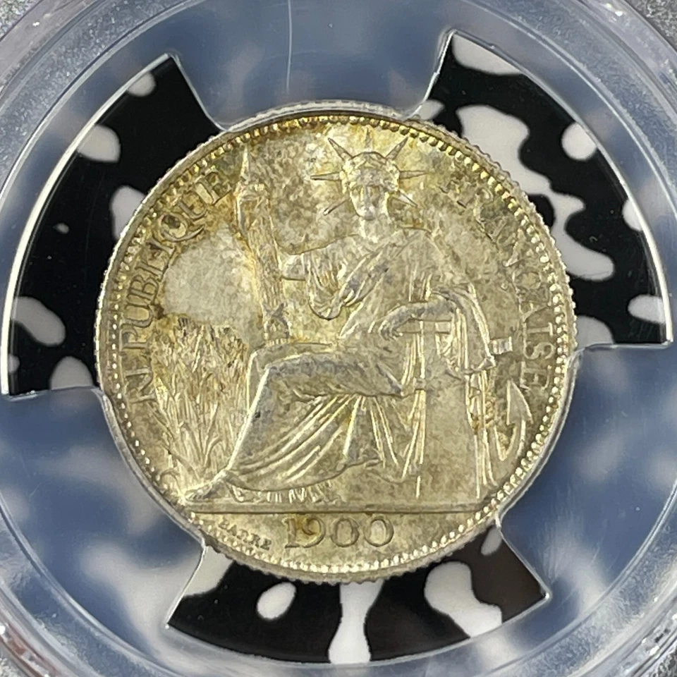 1900-A French Indo-China 20 Centimes PCGS MS62 Lot#G074 Silver! Lec-202 - Image 3 of 4