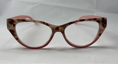 Betsey Johnson +2.00 Reading Glasses Rose/Tortoise w/ Animal Print Soft Case - Picture 9 of 14