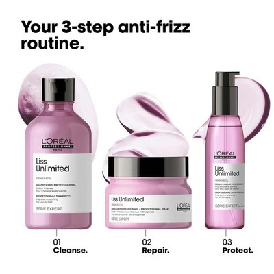 L'Oreal Professionnel Liss Unlimited Hair Shampoo Mask & Serum For Frizz Control