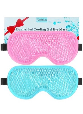 BeeVines Gel Eye Mask, 2 Pack Cooling Ice Masks for Puffy 001 Pink & Blue 