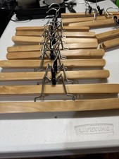 Vintage Wooden Pant Skirt Hangers Felt Lined New Never Used