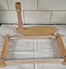 Wooden Seat Stand/Frame for Holding Frames or Hoops With Frame READ NOT Complete