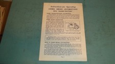 Lionel Instructions For Operating Smoke Locomotives With Magne-Traction-Original