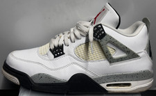 Nike Air Jordan Retro 4 White Cement Casual Sneakers 840606-192 Mens SZ: 13 Used