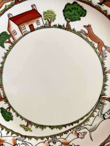 Retired Lot 3 Coalport Fox Hunting Scene 8" Salad Plate England - Picture 2 of 9