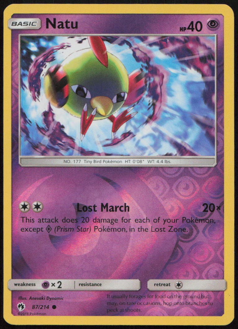 Natu 87/214 LP Lost Thunder Common Reverse Holo Pokemon