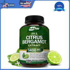 Organic Citrus Bergamot 1400mg, 120 Capsules, Heart Health Supplement, Non-GMO