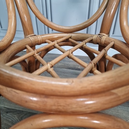 Retro Vintage Rattan Occasional Table - Glass Top Bistro - Garden Mid Century - Picture 21 of 24