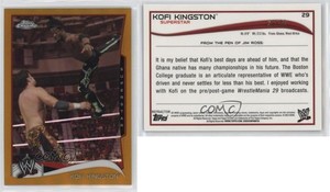 2014 Topps Chrome WWE Gold Refractor /50 Kofi Kingston #29