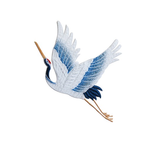 Red Crowned Crane Birds Sew on Patches Clothes Embroidered Applique for DIY - Picture 6 of 20
