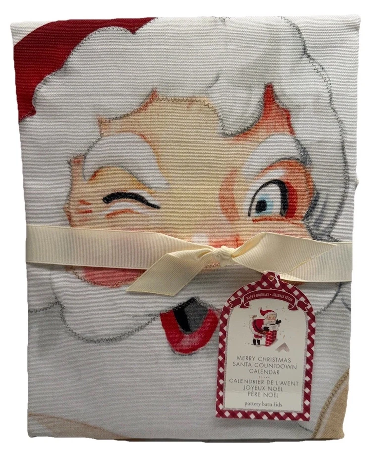 POTTERY BARN KIDS  Advent Calendar Santa CHRISTMAS Countdown NEW WITH TAGS  - Image 3 of 4