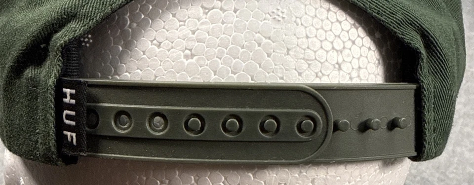 Sombrero Huf Snapback Verde Talla Única Logo Ajustable Patinador Skateboarding Foto 2 de 4