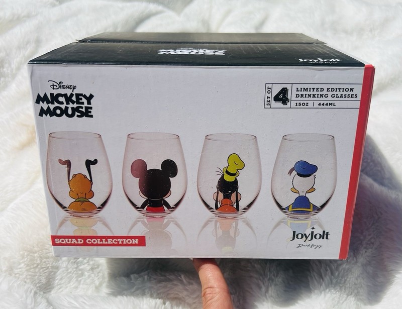 Mickey Mouse Squad Collection Tumblers 15oz Stemless Wine Glasses Set Of 4 NEW