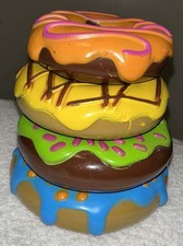 Plastic Donut Stacking Toy - 4 Replacement Donuts Fake Food Pretend Play
