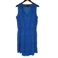 Ralph Lauren Women's Size 10 Blue Sleeveless V-Neck Dress Sheer