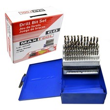 MaxTool Twist Drill Bit Sets 60PCs High Speed Steel M2 Jobber Length for Meta...