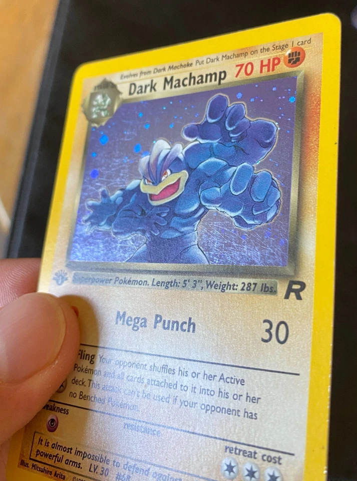Dark Machamp 10/82 - Team Rocket 1st edition (2000) Vintage WOTC Holo Rare - LP - Image 4 of 4