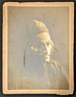 Vintage 20er Jahre Theaterfigur Portrait Foto - dramatisches Kostüm & Make-up
